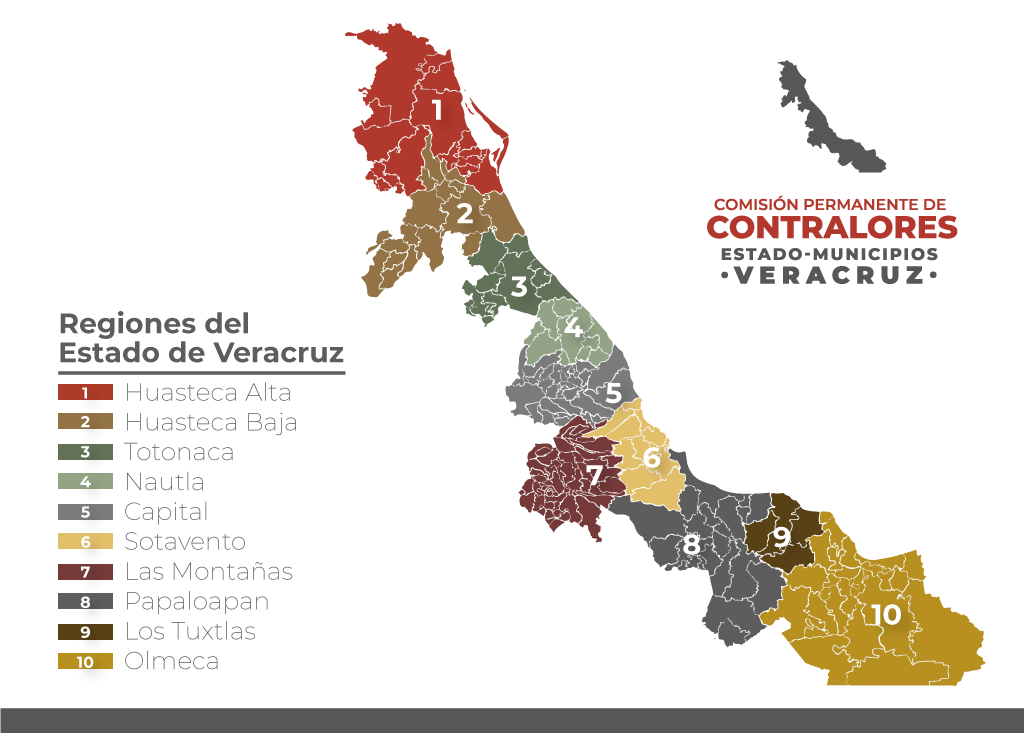 Mapa de Regiones de Veracruz